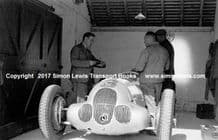Mercedes W125 Von Brausitch's car. Photo in paddock garage 1937 Donington GP