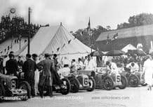 MG C Types(Evans/Letts & Watson/Elwes)& Austin 7 Clogs . Photo at Brooklands 1933 500.