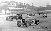 MG K3 Kenneth Evans leads Alfa Romeo . Photo at Brooklands unknown date (Printed Autograph)