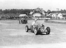 MG Q Type (A0254) K D Evans leads bugatti 35 Empire Trophy. Brooklands. Photo