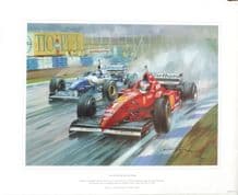 MICHAEL SCHUMACHER Ferrari 1996 SPANISH GP by MICHAEL TURNER