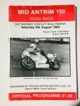 MID ANTRIM 150 1983 Motorcycle Road Races. Programme. Rathkenny Circuit