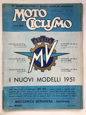 MOTO CICLISMO  1951 Aprile 21 (XXXVII No. 15)