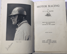 MOTOR RACING ( S C H 'Sammy' Davis 1932 2nd ed) SIGNED