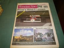 MOTORING NEWS 1989 December 20 F1 review, Renault V10 engine, Rallycross, Mo Nunn