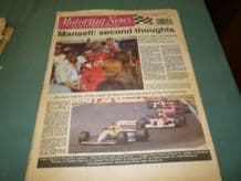 MOTORING NEWS 1990 August 15 Hungary F1, F3000,F3,Manx Rover Vitesse