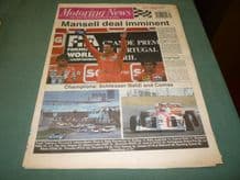 MOTORING NEWS 1990 September 26 Portugal GP, Group C, CART, Cyprus rally