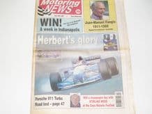 MOTORING NEWS 1995 July 19 British GP, Fangio obit. BTCC, F3, Vatanen