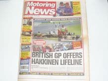 MOTORING NEWS 1997 July 16 British GP , F3, BRDC GT, CART, Jim Clark Rally
