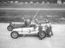 Multi Union & ERA . Chris Staniland and Bira , Brooklands September 1938 . photo