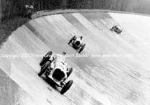 Napier Railton Special. Cobb leads Howe's Bugatti T59 Brooklands 500 1935. photo
