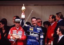 Nigel Mansell & Ayrton Senna with Ron Dennis and J-M Balestre. Monaco Royal Box 1991