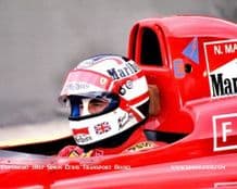 Nigel Mansell.Ferrari 641. Cockpit close-up photo. Brazil GP 1990