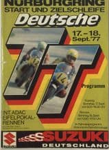 NURBURGRING 1977 Sept 18 German Motorcycle racing TT . Race programme