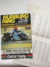 NURBURGRING 1980 June 14-15 Motorcycle race program ADAC 8 Hours race