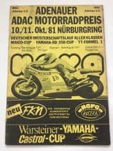 NURBURGRING 1981 Oct 11 TT F1, ADAC Motorradpreis Motorcycle race program