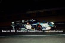 Porsche 911-GT1 ,  Hans Stuck at night. Photo. Le Mans 1996