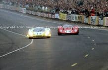 Porsche 917(Stommelen) and Ferrari 312P(Rodriguez) Le Mans 24h 1969