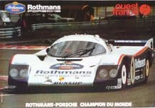 Porsche 956 "Rothmans-Porsche Champion Du Monde" French Group C poster 23 x16"