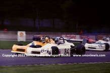 Ralt RT1 Oloffson , Warwick & Flux . Action photo. Donington F3 Aug 27 1977.