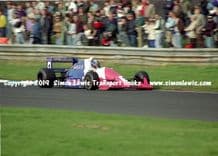 Reynard 90D photo Paul Warwick 1991 British F3000 test Oulton Park at speed (A)