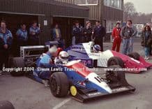 Reynard 90Ds photo Harald Huysman & Paul Warwick. 1991 British F3000 test Oulton Park pits