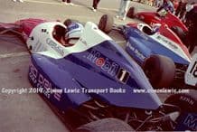 Reynard 90Ds photo Paul Warwick & Harald Huysman 1991 British F3000 test Oulton Park pits (a)