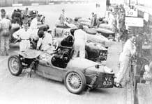 RILEY 9s 1932 Brooklands 1000 lined up before start. Photo (B)