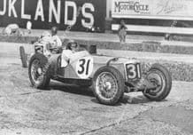 Riley , FW Dixon leads MG R Type 1935 Empire Trophy, Brooklands. photo
