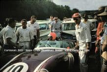 Scarab .Jim Jeffords. Photo. Driver at wheel Road America 21 June 1959