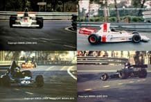 SHADOW DN1 F1 - set of 4x photos of Graham Hill & George Follmer Spanish GP 1974