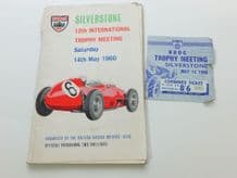 SILVERSTONE 1960 May 14 F1 DAILY EXPRESS TROPHY programme + ticket