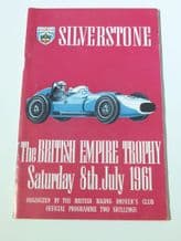 SILVERSTONE 1961 July 8  BRITISH EMPIRE TROPHY F1 Race Program