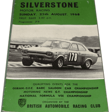 SILVERSTONE 1968 Aug 24 Osram Saloons, F Vee race  programme