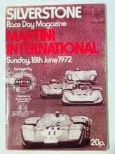 SILVERSTONE 1972 June 18th MARTINI TROPHY (Euro 2 ltr)  Race programme