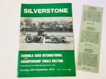 SILVERSTONE 1975 Sept 28th Race programme + tickets