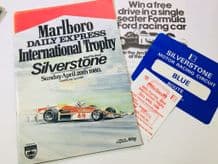 SILVERSTONE 1980 April 20 Aurora F1  & BTCC & F3 DAILY EXPRESS  TROPHY programme + ticket + pass