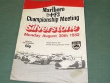 SILVERSTONE 1982 August 30th British F3  Programme