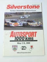 SILVERSTONE 1988 May 8 GROUP C 1000kms  programme SIGNED Watson, Bell, Cheever, Mass