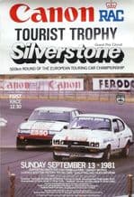SILVERSTONE ETC TOURIST TROPHY 1981 Sept 13 Poster 29 x 21" ( 704 X 504mm) ROVER & CAPRI