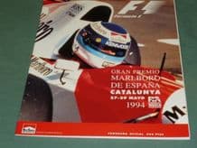 SPANISH GP F1 1994 Catalunya Race Programme