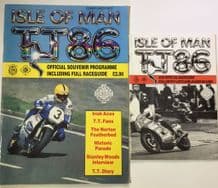 T.T. Races Isle Of Man 1986 with race card