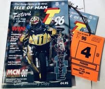 T.T. Races Isle Of Man 1996 with race card and pass
