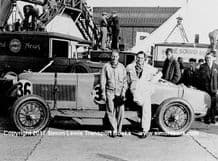 Talbot AV105 with Brian Lewis & Owen Saunder-Davies in paddock 1931 Brooklands BRDC 500. photo
