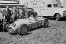 TALBOT LAGO Ecurie National Belge with truck Silverstone paddock 1950 British GP