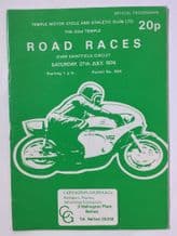 TEMPLE 100 Motorcycle Road Races 1974 programme