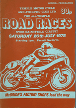 TEMPLE 100 Motorcycle Road Races 1975 programme