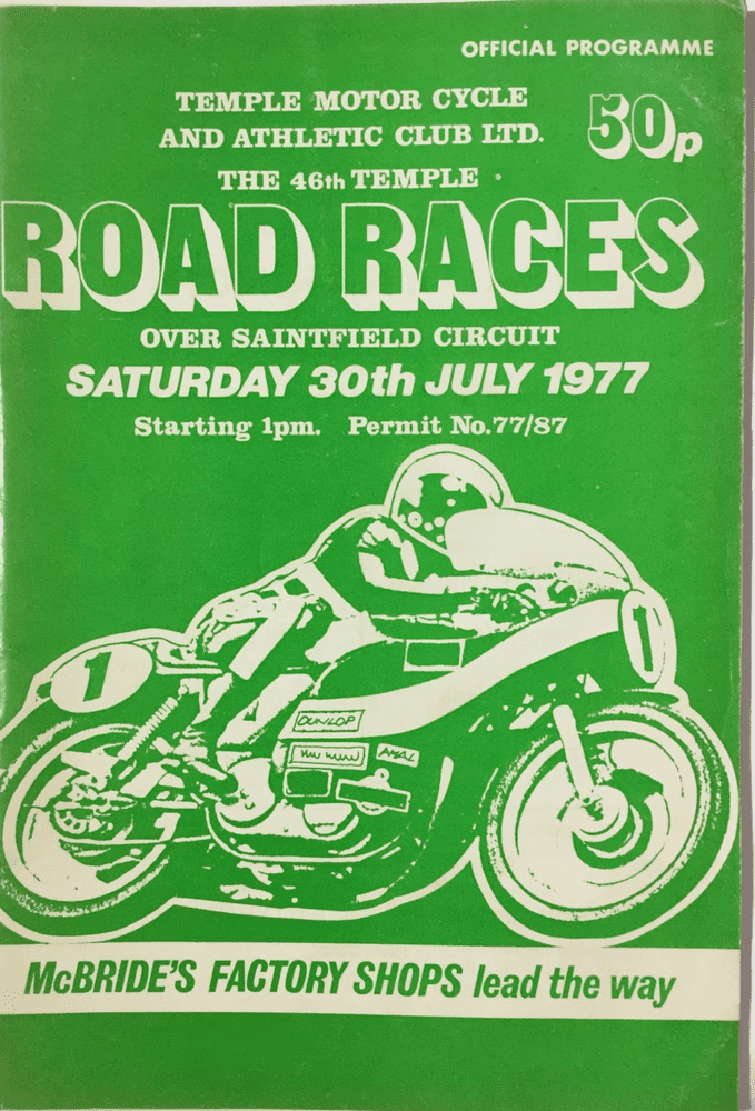 TEMPLE 100 Motorcycle Road Races 1977 programme