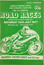 TEMPLE 100 Motorcycle Road Races 1977 programme