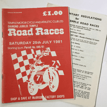 TEMPLE 100 Motorcycle Road Races 1981 programme